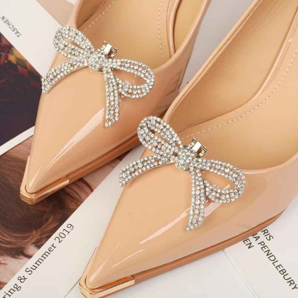 14 Pcs Rhinestone Bow Shoe Clips Shoe Buckle Classic Decorative Bow Clips For Sh - Picture 4 of 7